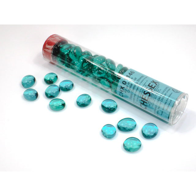 CHX 01146 Translucent Teal Glass Stones Tube
