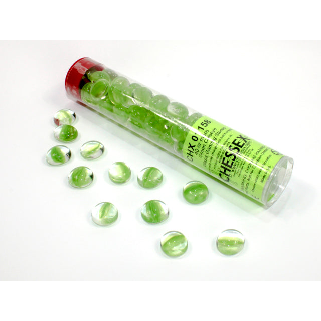 CHX 01158 Catseye Green Glass Stones Tube