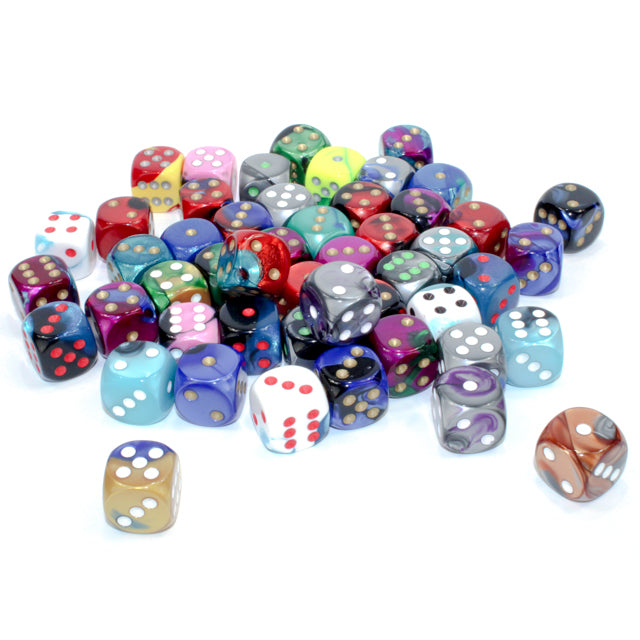 CHX 29526 Bag of 50 Assorted Loose Gemini 16mm d6 with Pips