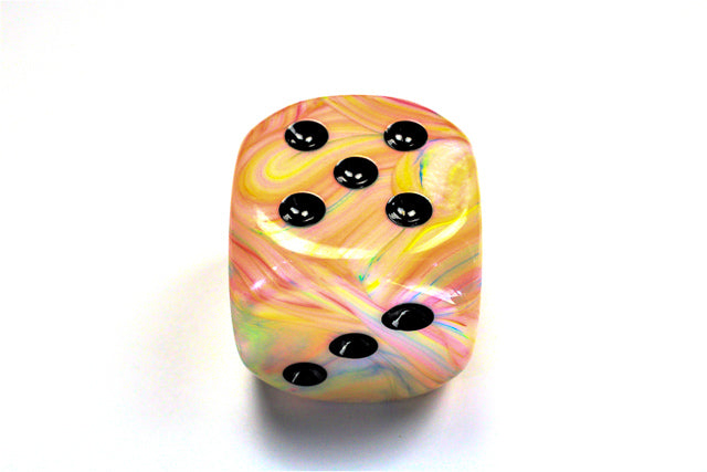 CHX DF5062 Festive Circus/black 50mm d6 dice w/pips