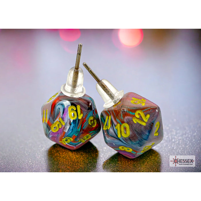 CHX 54507 Stud Earrings Festive® Mosaic Mini-Poly d20 Pair