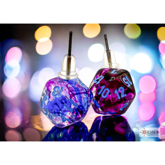 CHX 54510 Stud Earrings Nebula® Nocturnal Mini-Poly d20 Pair