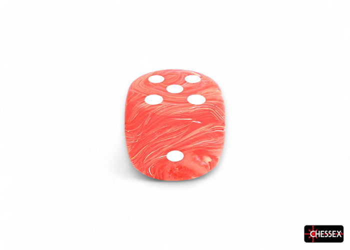CHX DF5033 Festive Dahlia/white Luminary 50mm d6 dice w/pips