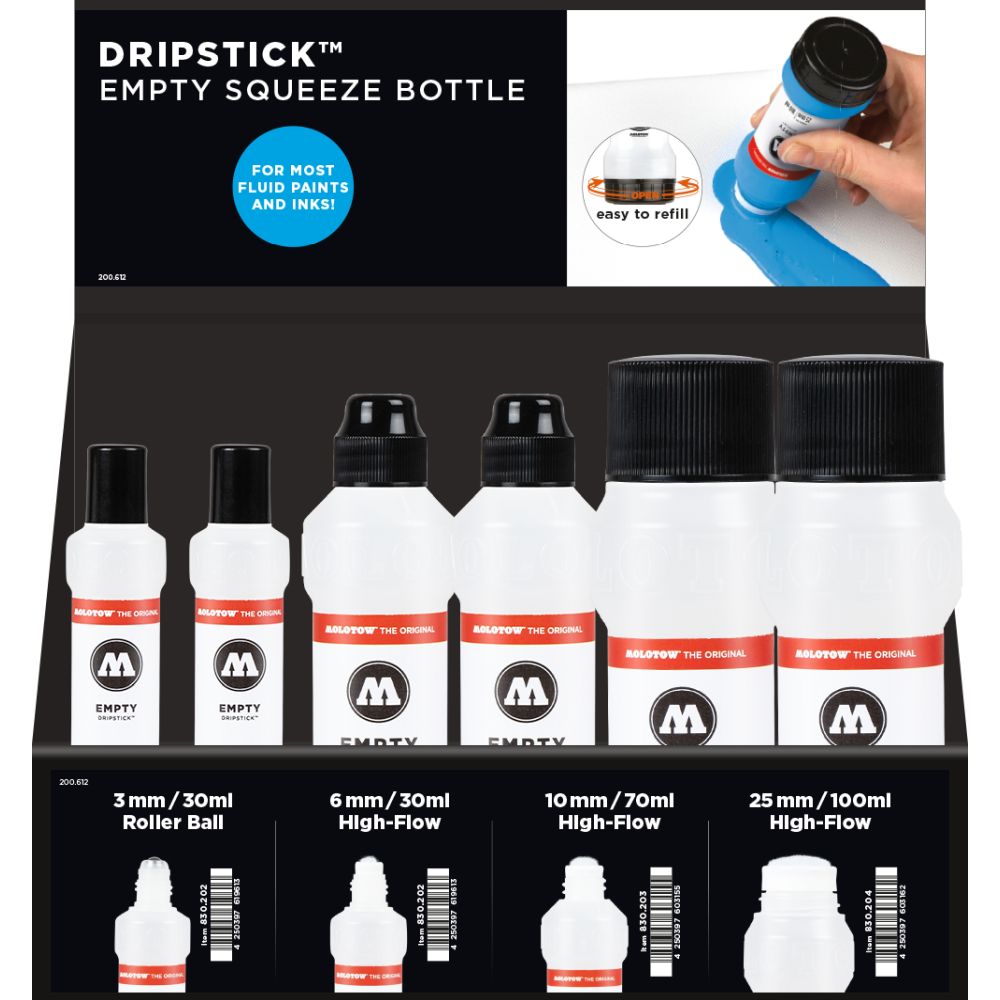 Molotow - Displays - Dripstick Empty S-XL Stand Display (Stand with Stock)