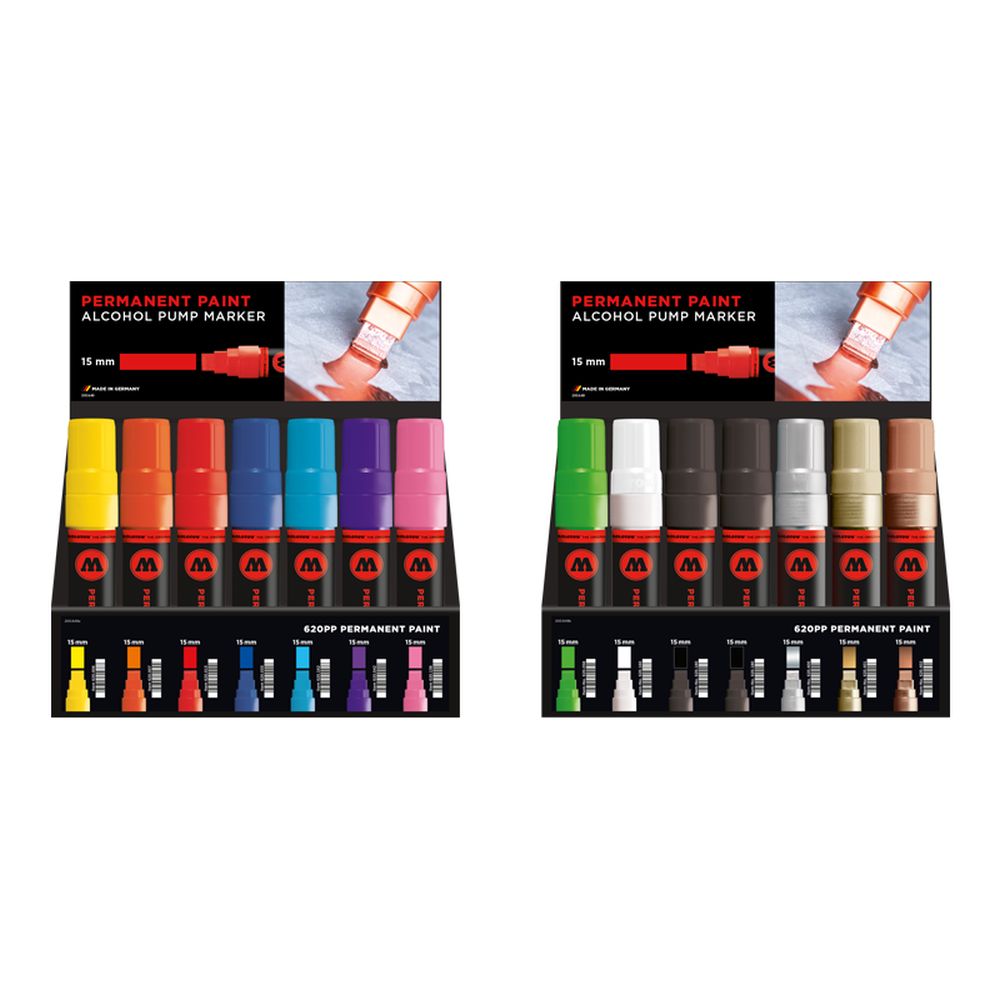 Molotow - Displays - 620PP Alcohol Pump Marker A+B Stand Display (Stand with Stock)
