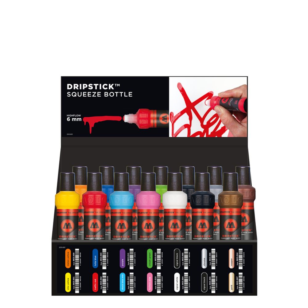 Molotow - Displays - Dripstick™ Display-Highflow 6mm Stand Display (Stand with Stock)