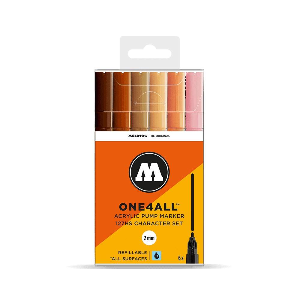 Molotow - Markers - One4All - 127HS - Wallet Character 6Pc 2mm Set