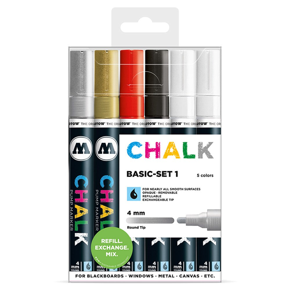 Molotow - Markers - Chalk - Wallet Basic 6Pc 4mm Set
