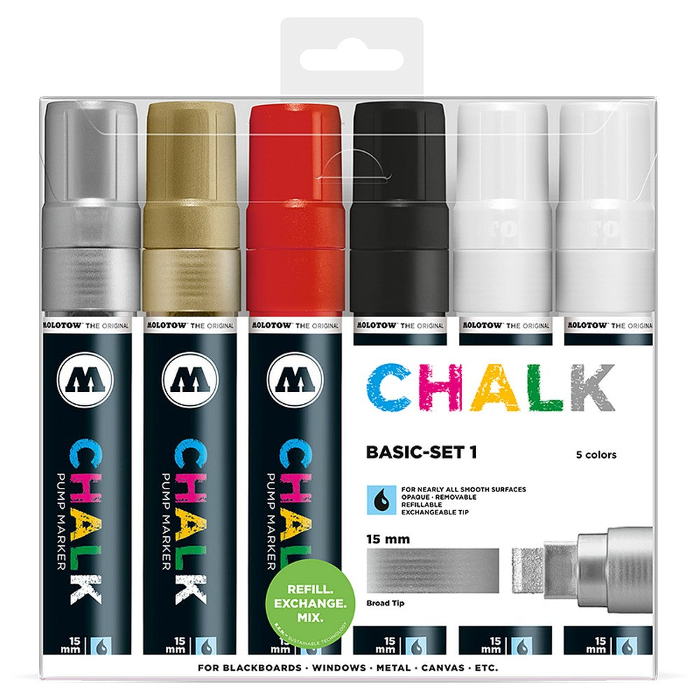 Molotow - Markers - Chalk - Wallet Basic 6Pc 15mm Set