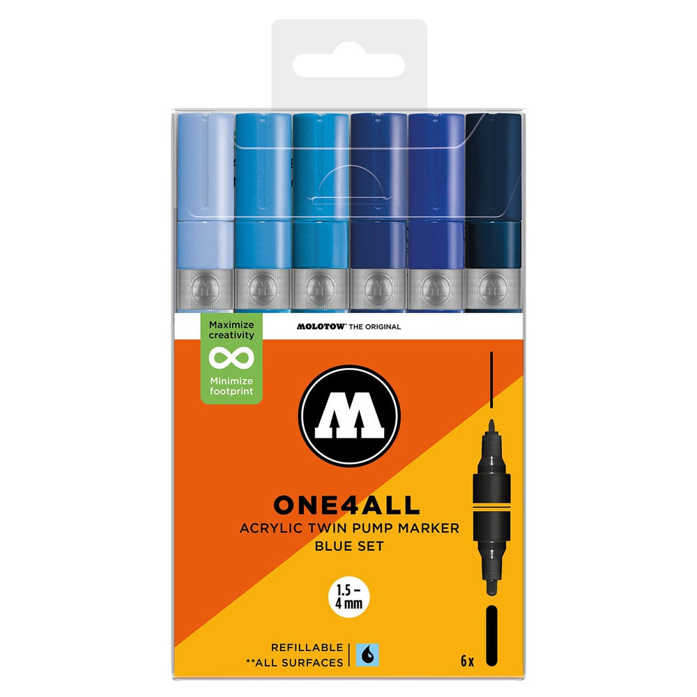 Molotow - Markers - One4All - Twin - Blue Set