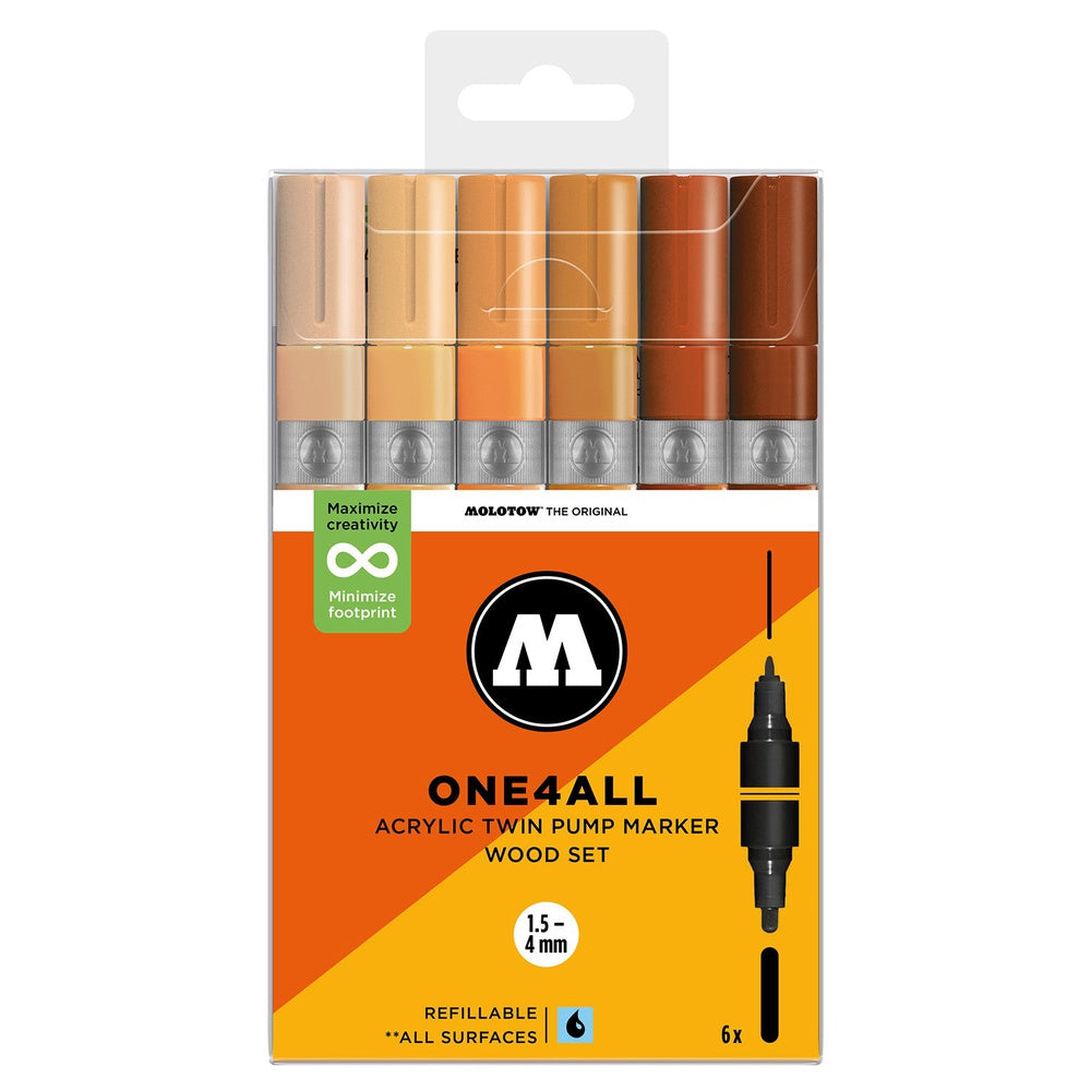 Molotow - Markers - One4All - Twin - Wood Set