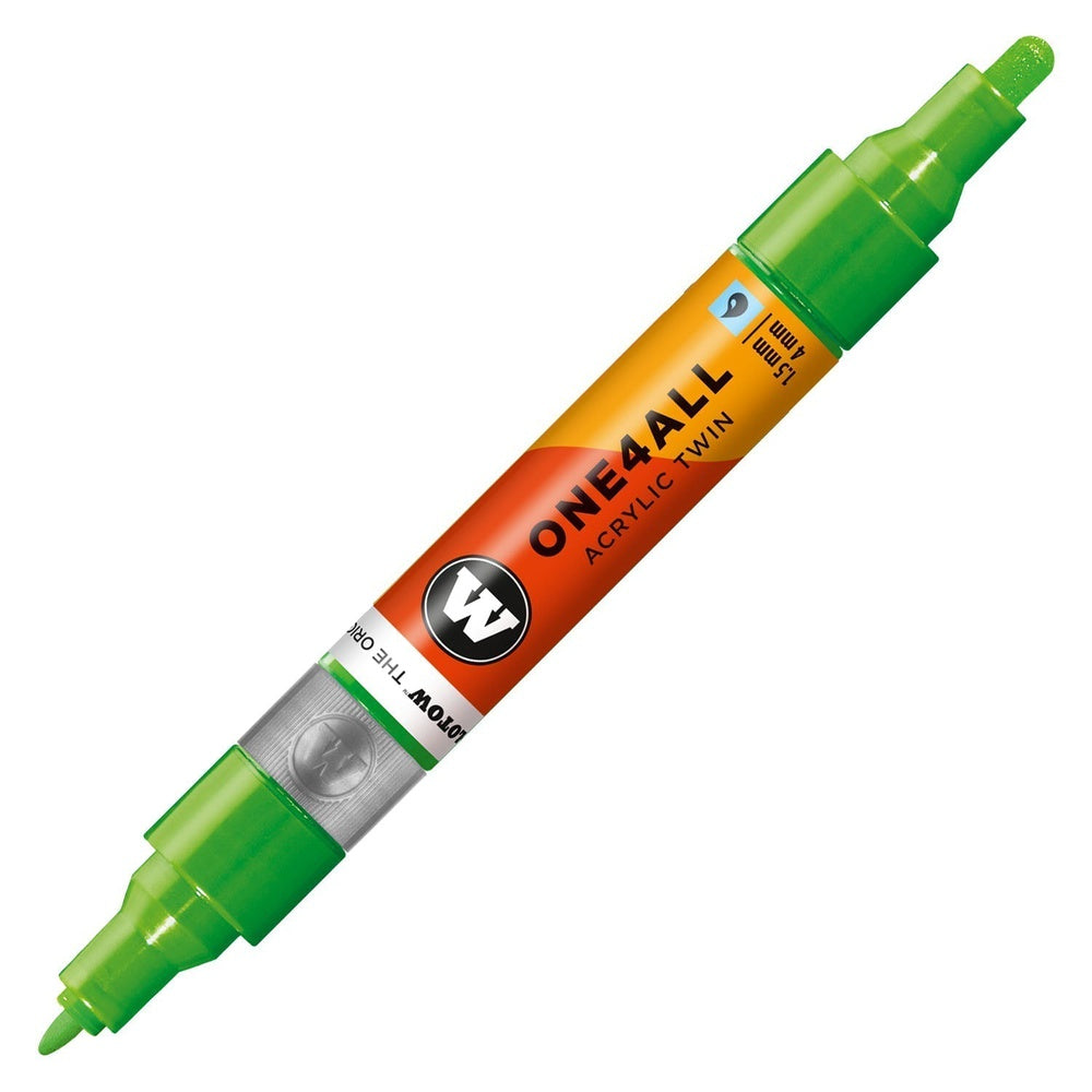 Molotow - Markers - One4All - Twin - #219 Neon Green Fluoresc. 1.5 and 4mm