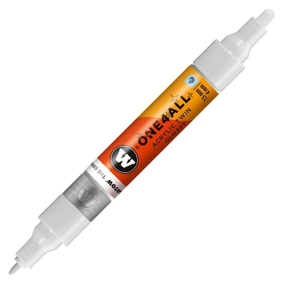 Molotow - Markers - One4All - Twin - #251 White Glossy 1.5 and 4mm