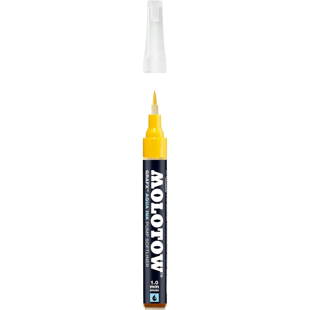 Molotow - Markers - Aqua - Pump - Softliner - #001 Primary Yellow 1mm