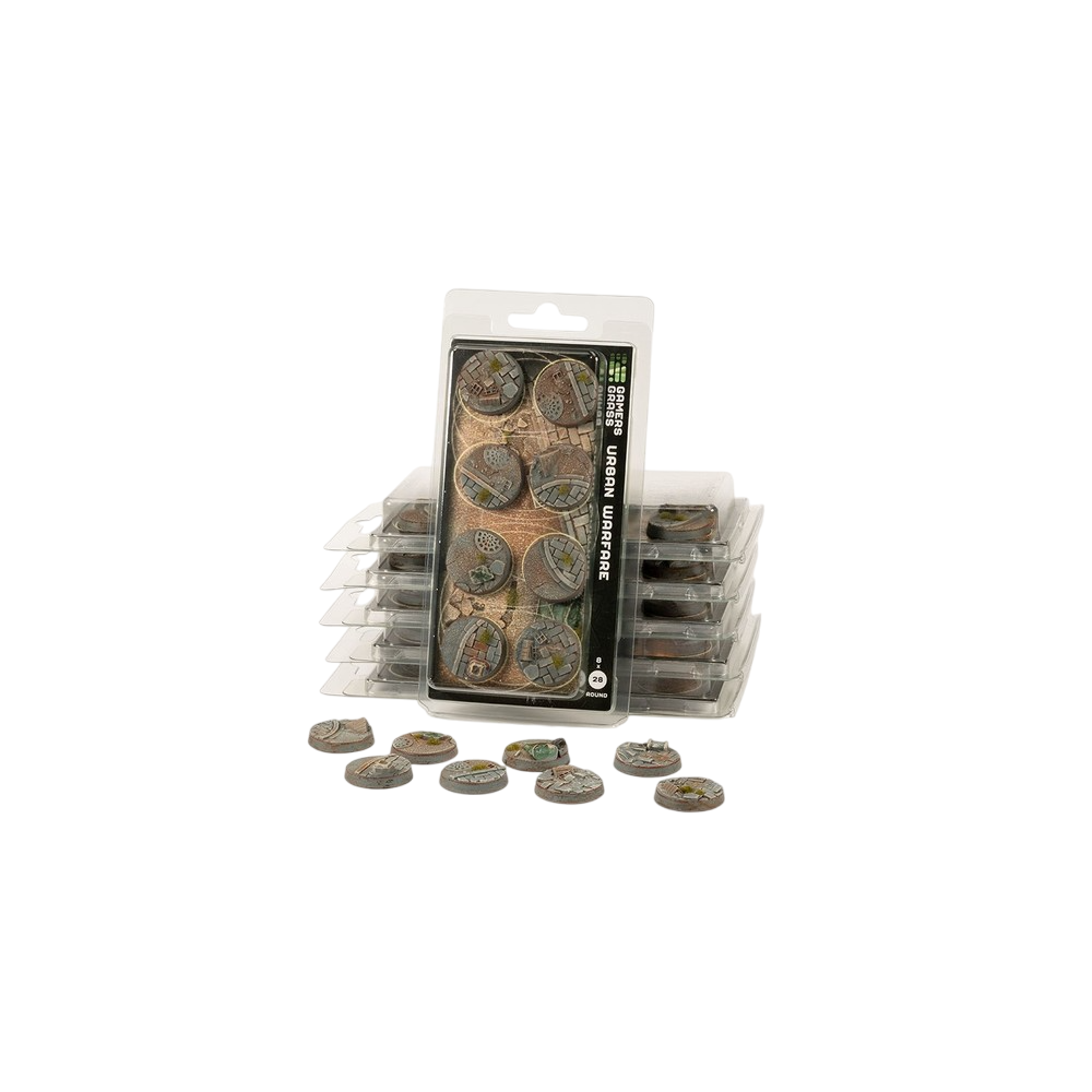Gamers Grass - Battle Ready Bases - Urban Warfare - Round 28mm (x8)
