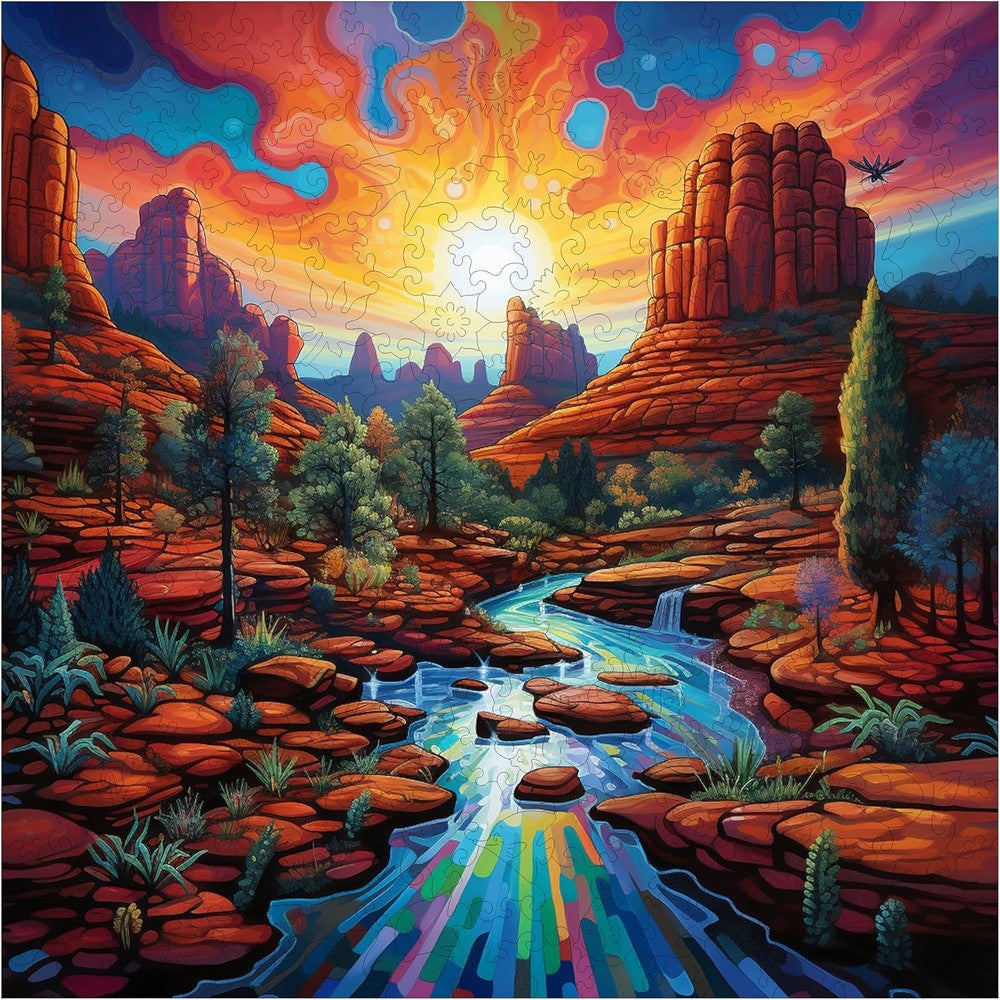 Puzzle - Trippy Puzzles - 300 Pce Wood Jigsaw Sedona Sunset
