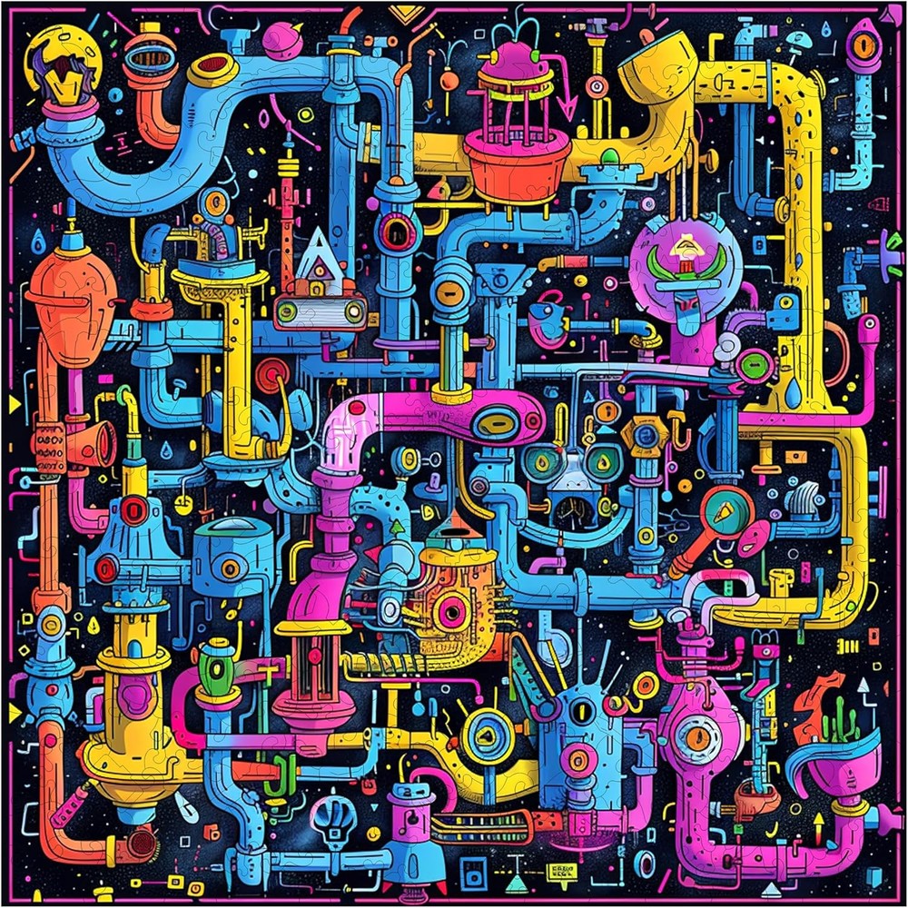Puzzle - Trippy Puzzles - 300 Pce Wood Jigsaw Sci-Fi Sewer