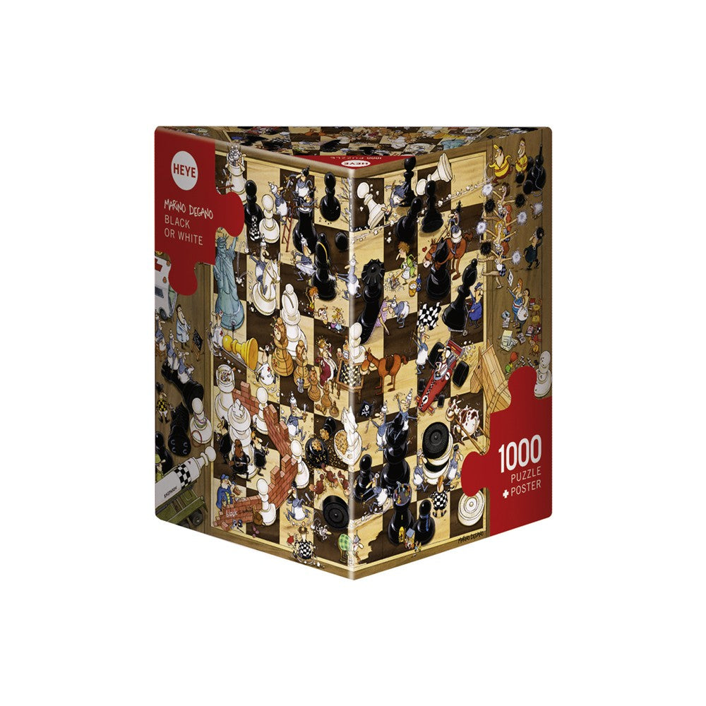 Puzzle - Heye - Triangular Box - Degano; Black Or White 1000Pc