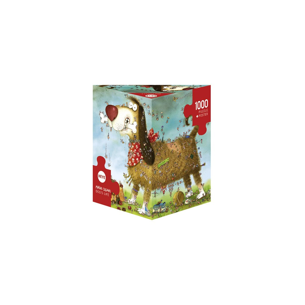Puzzle - Heye - Triangular Box - Degano; Dog's Life 1000Pc