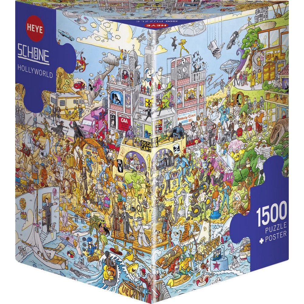 Puzzle - Heye - Triangular Box - Schone; Hollyworld 1500Pc
