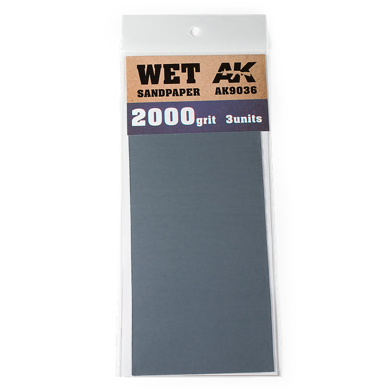Ak Interactive - Tools - Wet Sandpaper 2000 grit. 3 Units