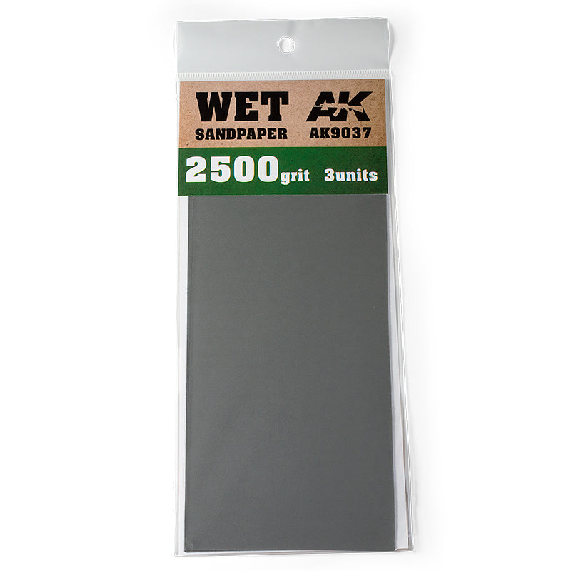 Ak Interactive - Tools - Wet Sandpaper 2500 grit. 3 Units