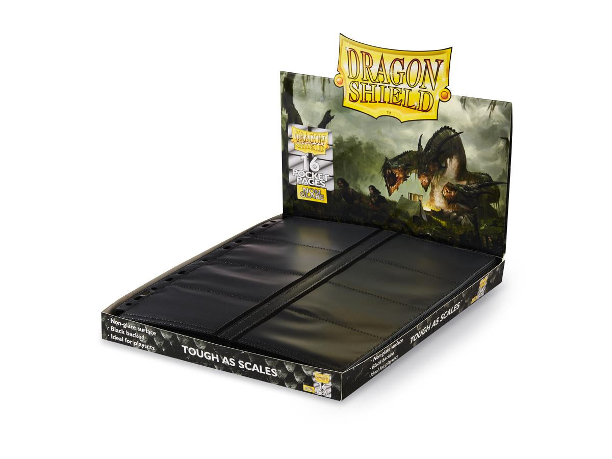 Dragon Shield: Non-Glare Binder Pages 16-Pocket Display Black