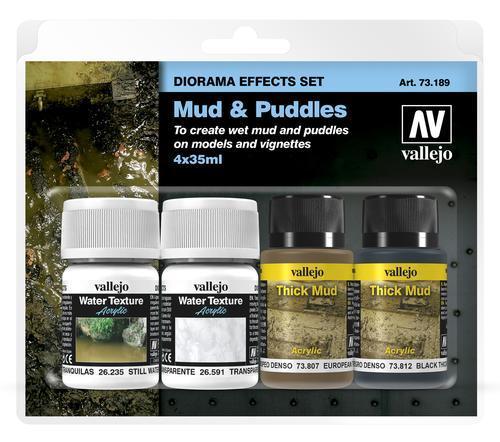 Vallejo - Diorama Effects - Set Mud & Puddles (4) 35ml