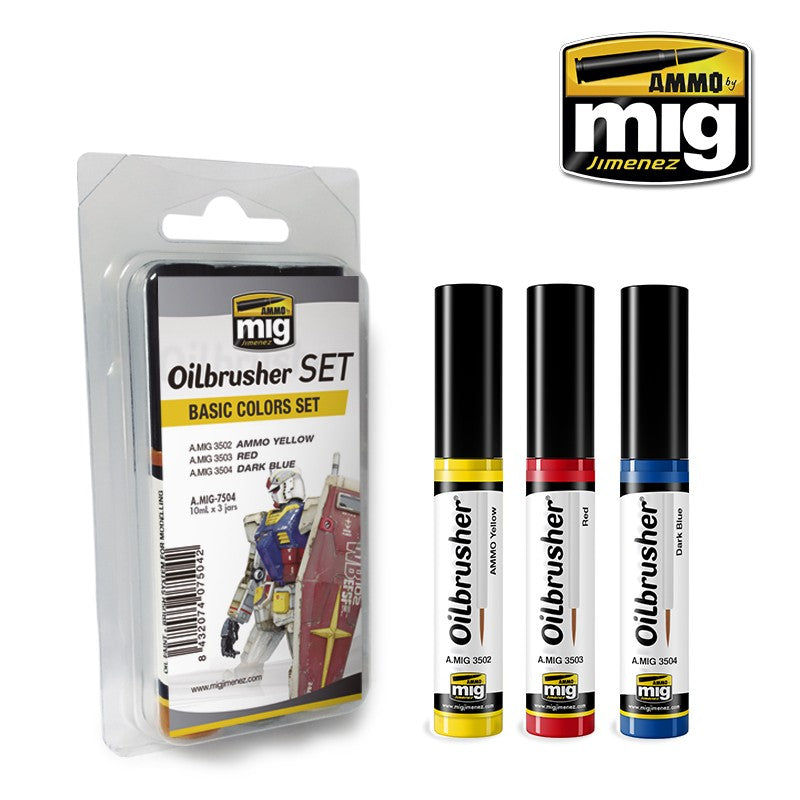 Ammo by MIG - Oilbrushers - Basic Colors Set