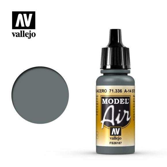 Vallejo - Model Air - A14 Steel Grey 17ml Acrylic Paint
