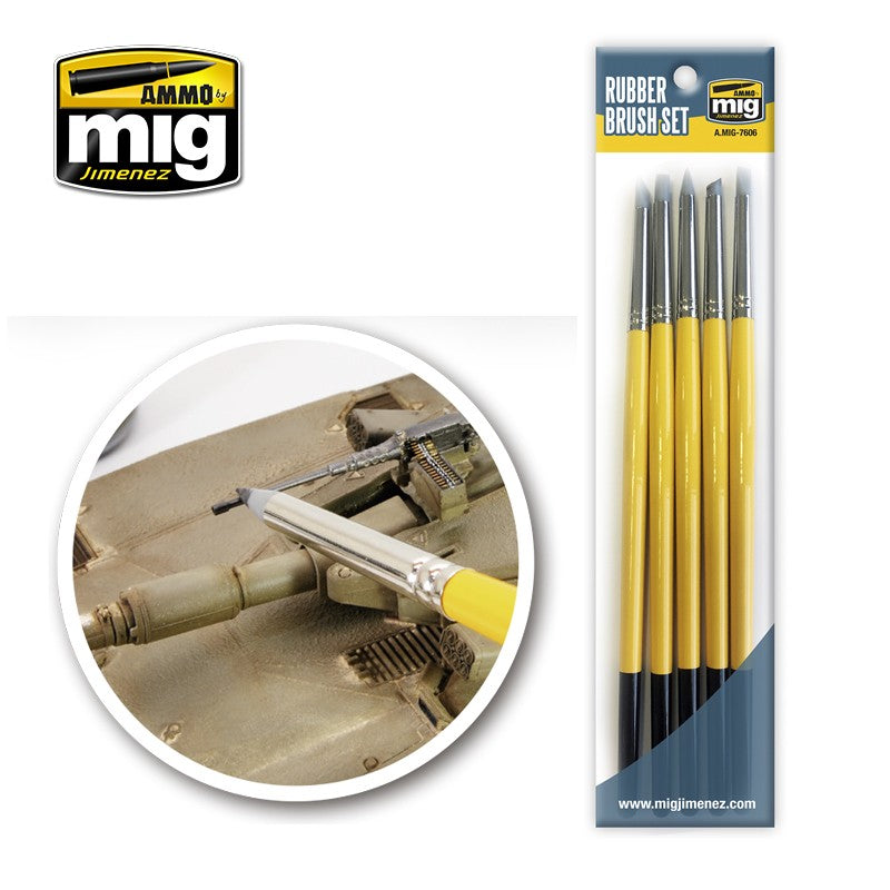 Ammo by MIG - Brushes - Rubber Brush Set