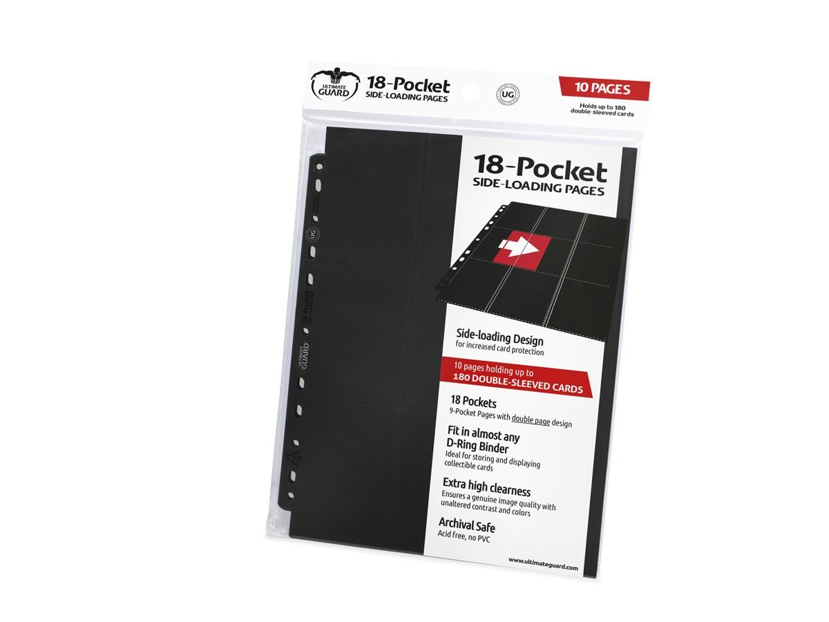 Ultimate Guard: Binder Pages 18-Pocket Side-Loading Black (10-Pack)