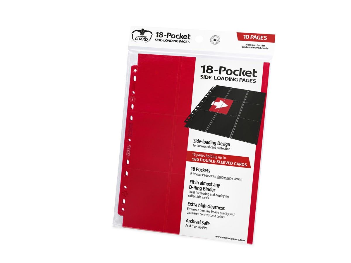 Ultimate Guard: Binder Pages 18-Pocket Side-Loading Red (10-Pack)