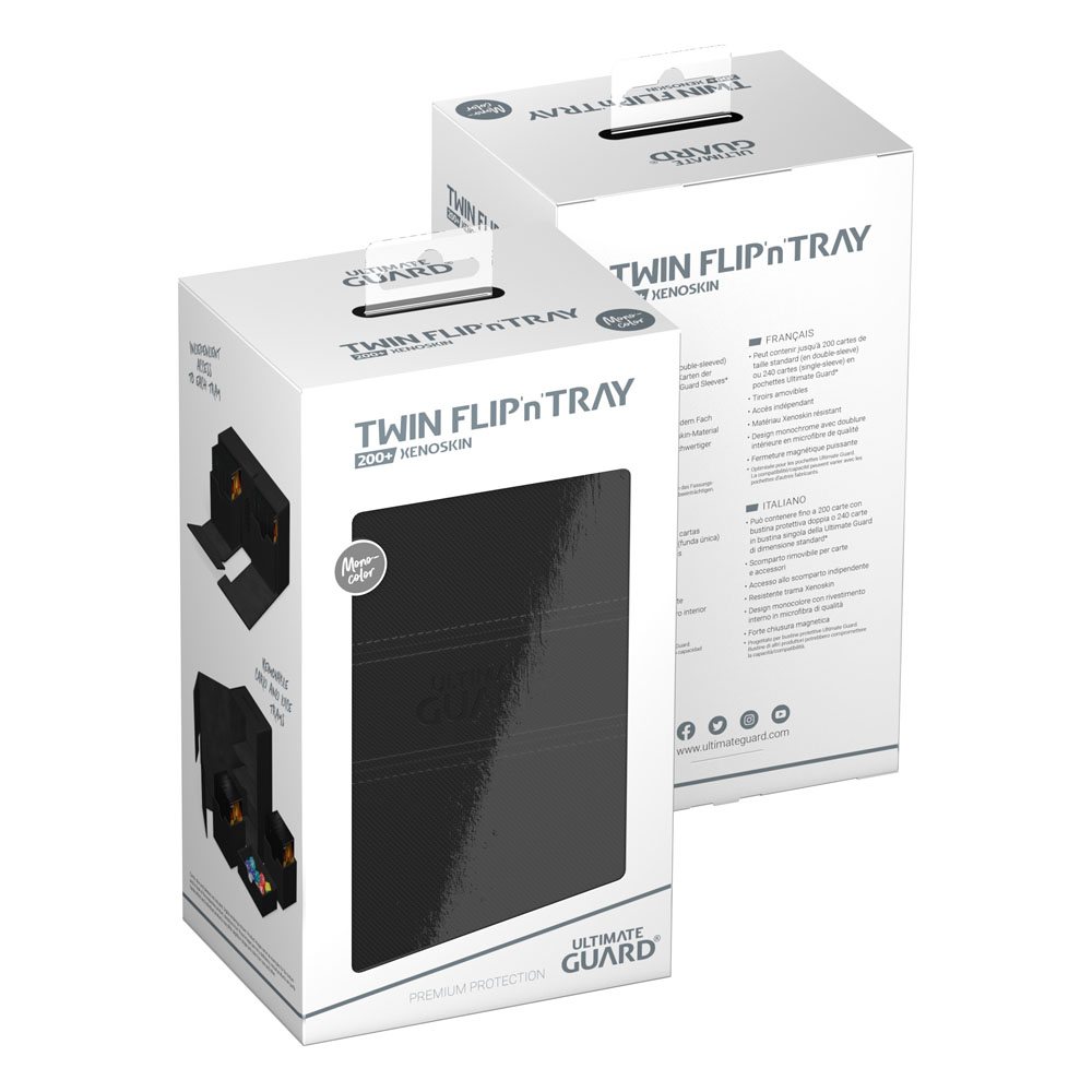 Ultimate Guard: Deck Box XenoSkin Monocolor Twin Flip'n'Tray 200+ Black