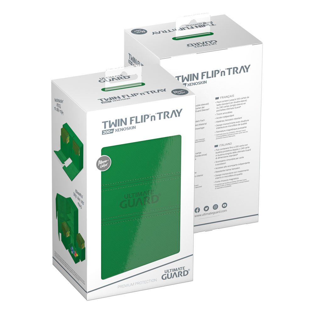Ultimate Guard: Deck Box XenoSkin Monocolor Twin Flip'n'Tray 200+ Green