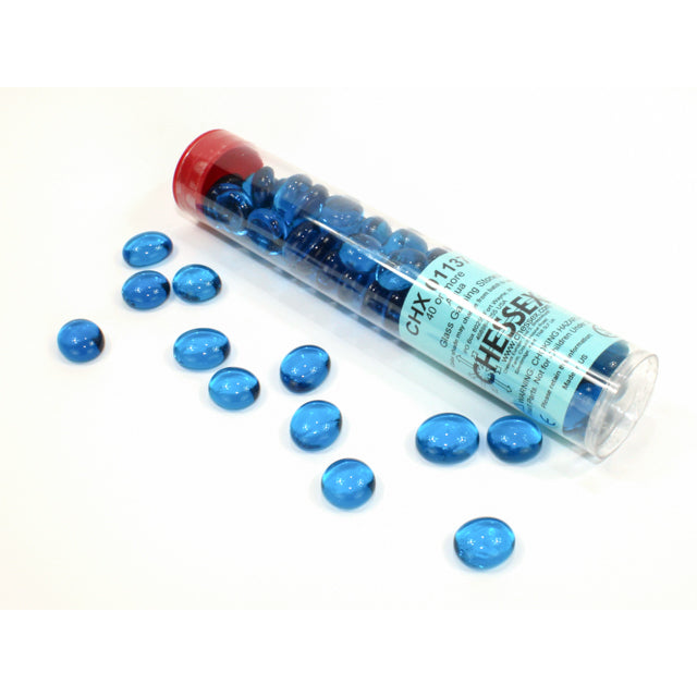 CHX 01137 Translucent Aqua Blue Glass Stones Tube