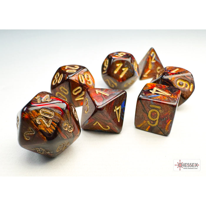 CHX 20419 Scarab Mini-hedral Blue Blood/gold 7-Die Set