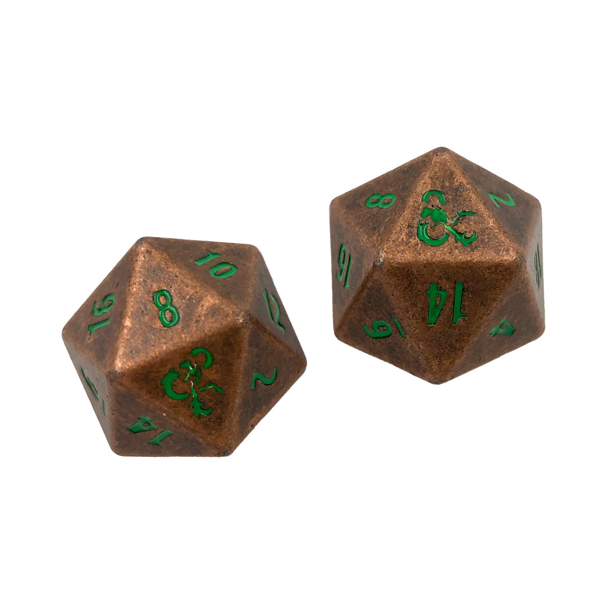 Ultra Pro: UP18782 D&D Heavy Metal D20 Feywild Copper and Green Dice Set (2)
