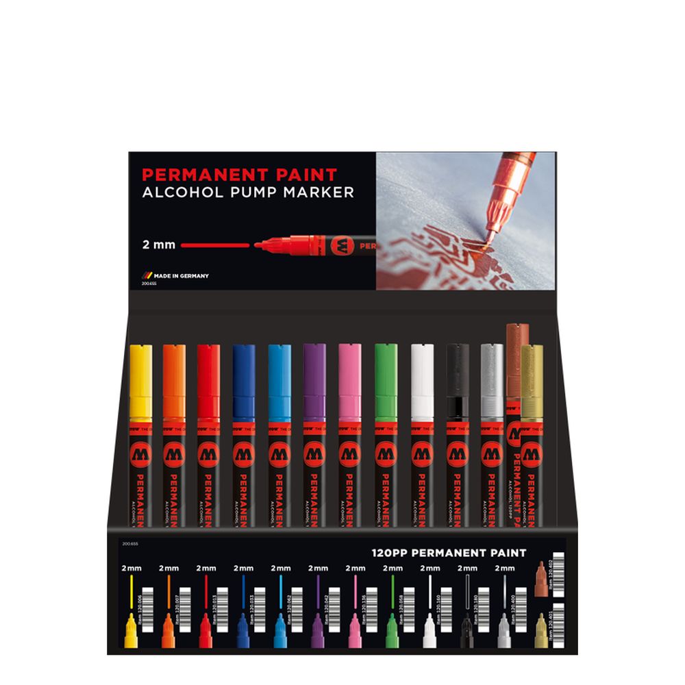 Molotow - Displays - 120PP Alcohol Pump Marker Stand Display (Stand with Stock)