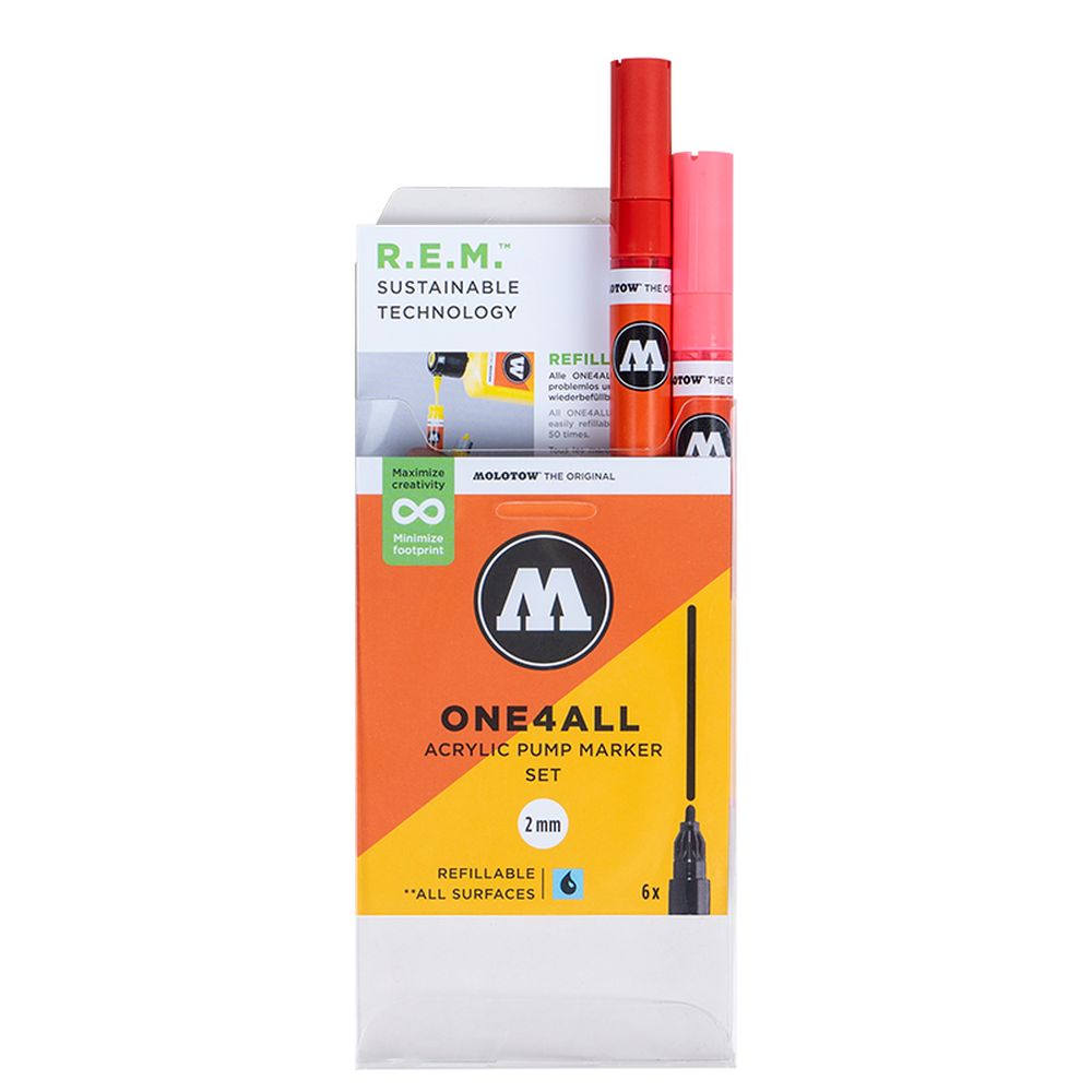 Molotow - Markers - One4All - 2mm Marker 6Pc Custom Set (25 Units)