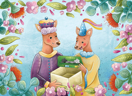 LPG Retail 5x5 Greeting Cards Display - Stray Leaves: Aussie Chess