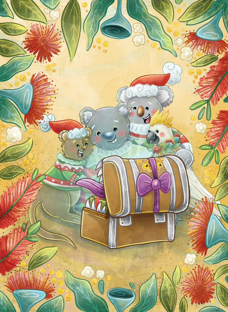 LPG Retail 5x5 Greeting Cards Display - Stray Leaves: Aussie Christmas