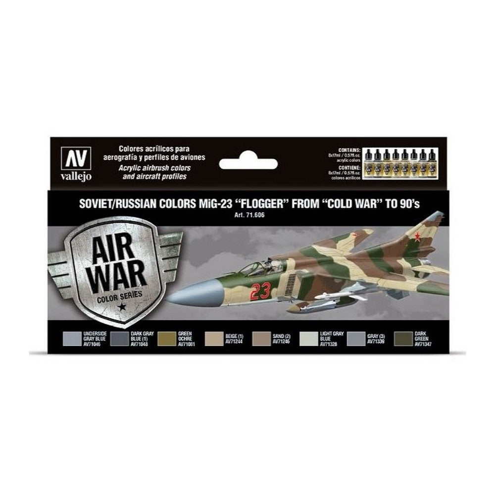 Vallejo - Model Air - Soviet / Russian Colors Mig-23 "Flogger" From 70'S To 90'S 8 Colour Set