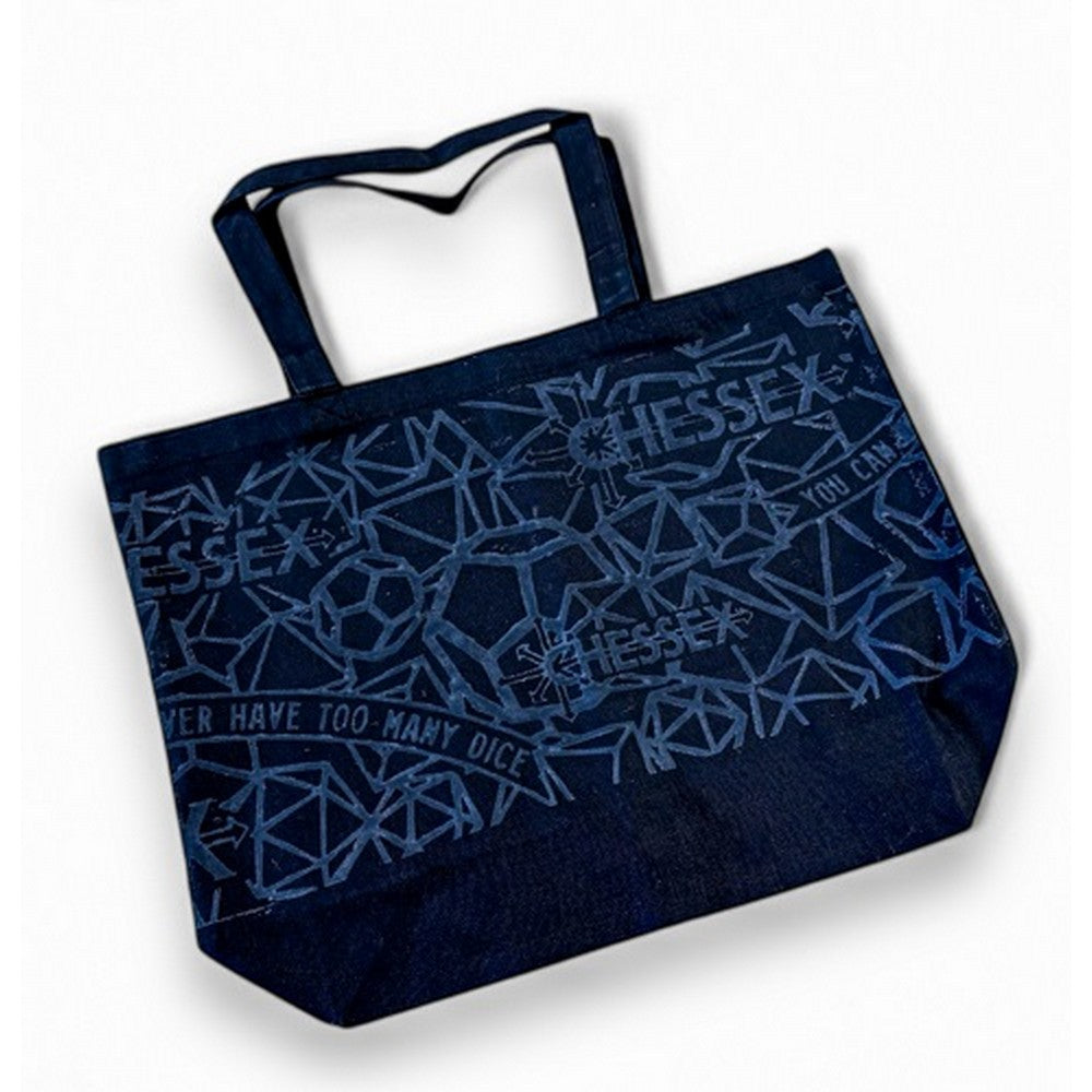 CHX 85108 "Too Many Dice" Large Gusseted Bottom Black Tote Bag