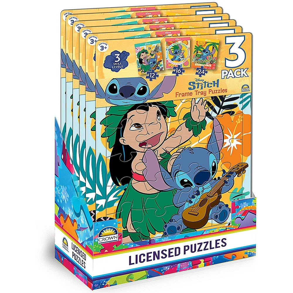 Stitch 3pk Frame Tray Puzzles