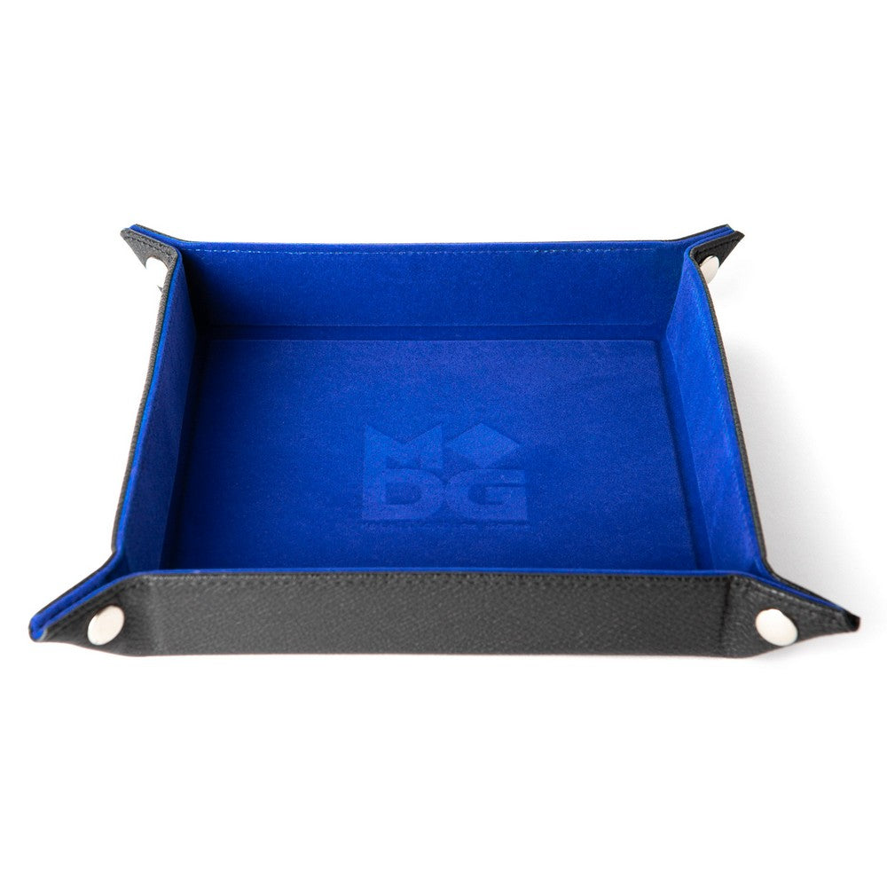 Fanroll: Fold Up Velvet Dice Tray w/ PU Leather Backing: Blue