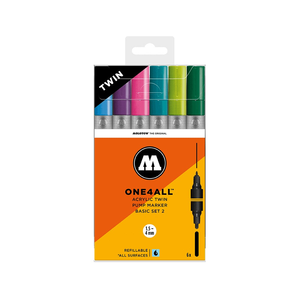 Molotow - Markers - One4All - Twin - 6Pc Wallet Basic Set 2