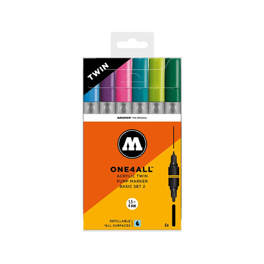 Molotow - Markers - One4All - Twin - 6Pc Wallet Basic Set 2