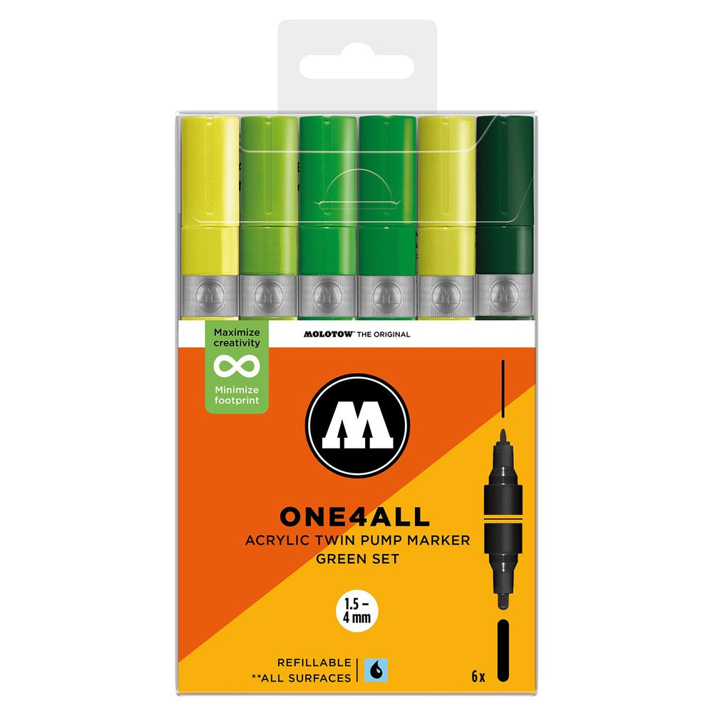 Molotow - Markers - One4All - Twin - Green Set