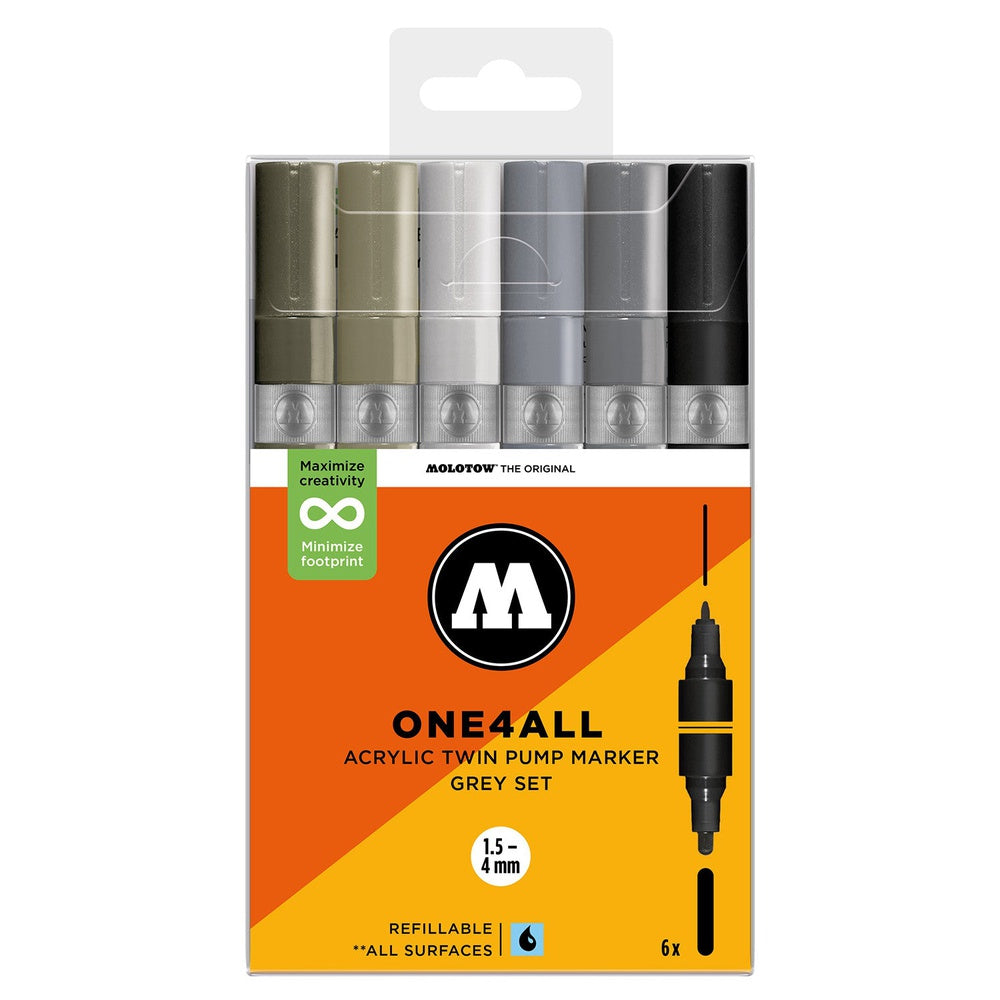 Molotow - Markers - One4All - Twin - Grey Set